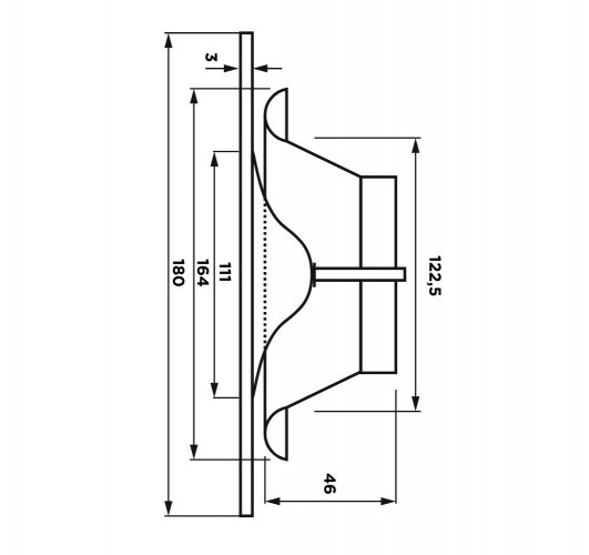 Анемостат со стеклянной внешней частью FOZA D 125 мм. Матовое стекло 260х260 мм. Цвет Белый RAL 9003